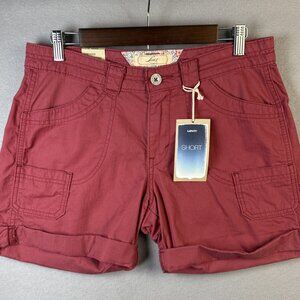 NWT Levi's Shorts Misses Size 8 Mid Rise Stretch‎ Cuffed Cotton Cargo Denim W32